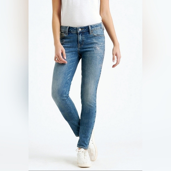 Lucky Brand Lolita Skinny Embellished Embroidered Ankle Length Jeans Size 6/28 - Picture 1 of 9